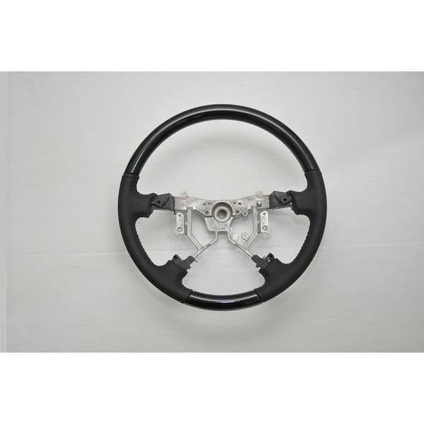 18 クラウン 本木 ウッド コンビ ステアリング 黒木目/黒本革 : st  