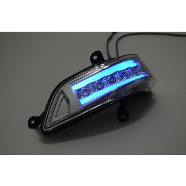 在庫処分特価 RE3/RE4 CR-V LED ウインカーミラーレンズ フット付 純正交換 ライトバー青光
