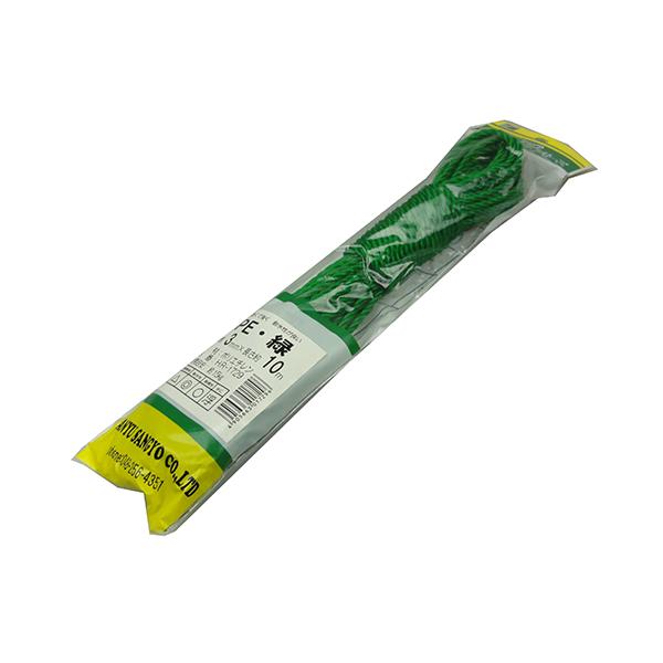 ポリエチレン製のロープです。【用途】荷物の固定・梱包用。【機能・特徴】固くて強く、耐水性が良いです。【仕様】●サイズ(約)：太さ3mm×長さ10m。●使用目安：約15kg。【材質】●ポリエチレン。