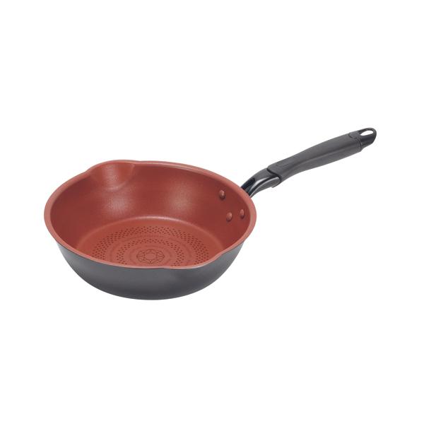 クックサイン IH対応ダイヤモンドコート極深両口フライパン24cm