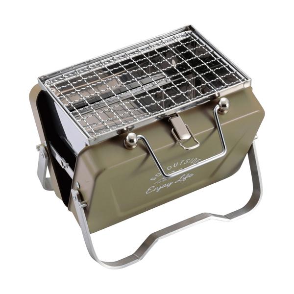 【JANコード】4560464275728【商品仕様】本体：鉄（焼付塗装）目皿：ステンレス鋼脚：アルミニウム合金バーベキュー網・ゴトク・ハンドル：鉄（クロムめっき）【サイズ】組立サイズ（約）：幅190×奥行160×高さ155mm収納サイズ（...