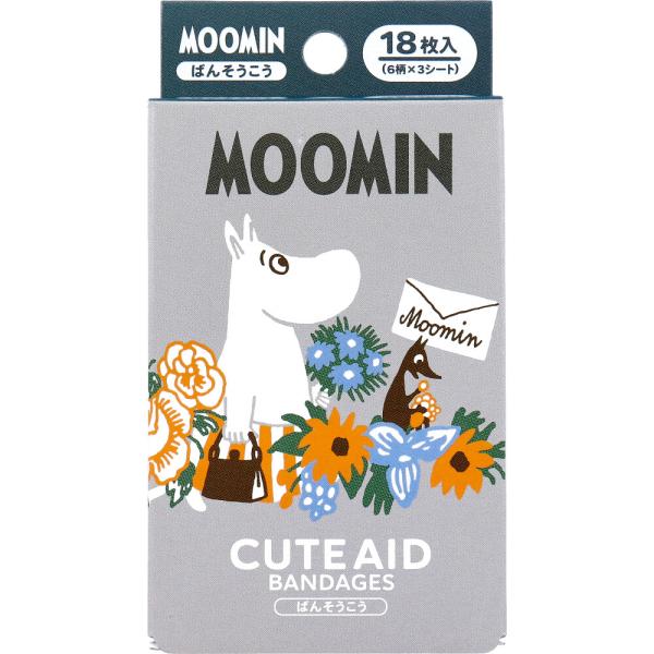 ムーミン CUTE AID ばんそうこう 18枚入6柄×3シート。