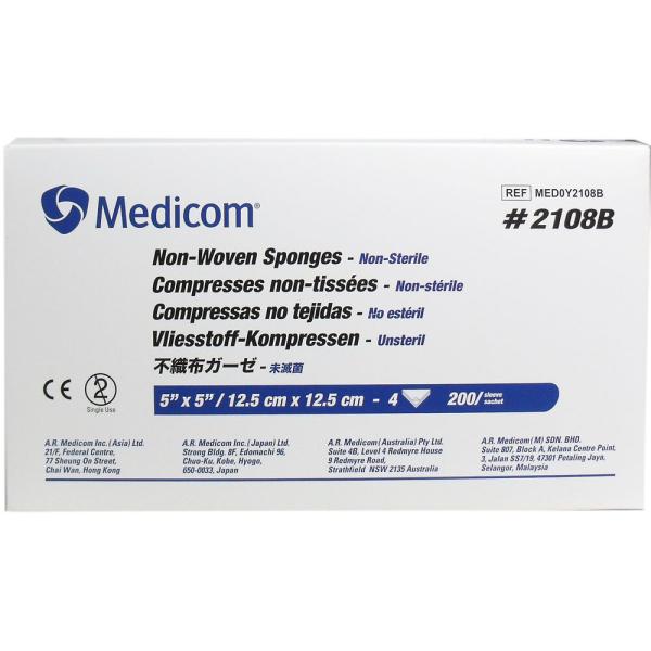 業務用 不織布ガーゼ 4つ折 12.5cm×12.5cm 箱入 200枚入