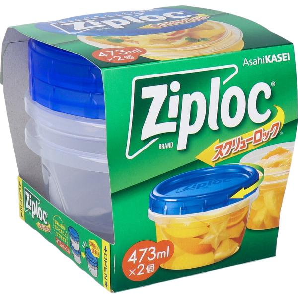 ジップロック スクリューロック 473mL 2個入フタがスクリュー式だから、開け閉めラクラク。液体保存にも便利。●フタごと電子レンジOK。冷凍から、電子レンジ調理まで。※フタを閉めずにずらしてください。●容器は重ね合わせることができます。収...