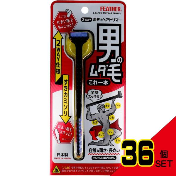 [ママちゃん]おくれ毛止め(黒)　２本入り　SH-380×24個 フェザー 2WAY ボディヘアトリマー ムダ毛用すきカミソリ 1本入 × 36点