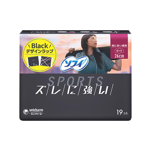 ソフィ SPORTS 特に多い昼用 26cm 羽つき 19個入最先端フィットテクノロジー搭載、驚くほどズレに強いソフィSPORTS。●高密度の3Dフィット吸収体が多量に吸収し多い日でも安心。●ワイドウィング・ピタッとシールでナプキンをしっか...