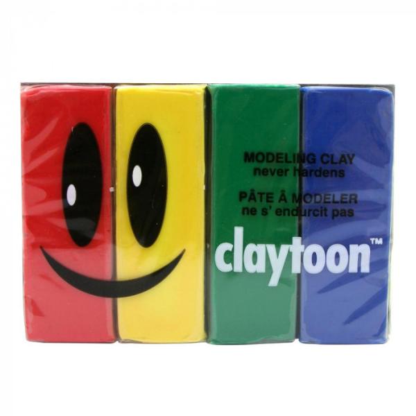 MODELING CLAY(モデリングクレイ) claytoon(クレイトーン) カラー油粘土 4色組(プライマリー) 1Pound 3個セット