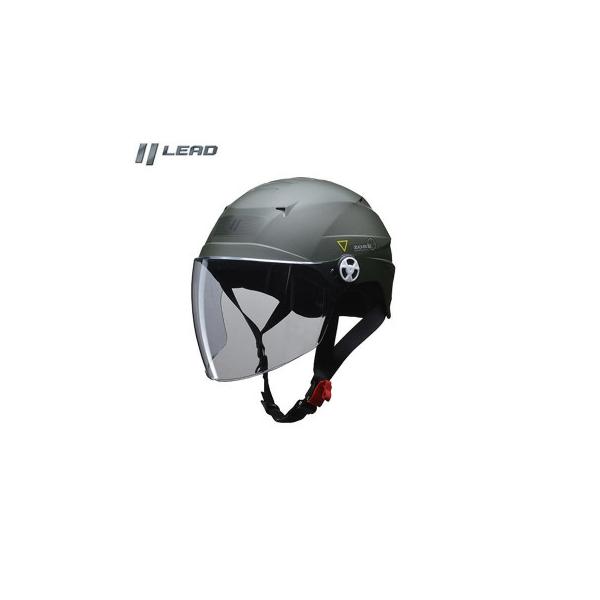 リード工業 ZORK 開閉シールド付き ハーフヘルメット 大きめフリーサイズ マットグリーン