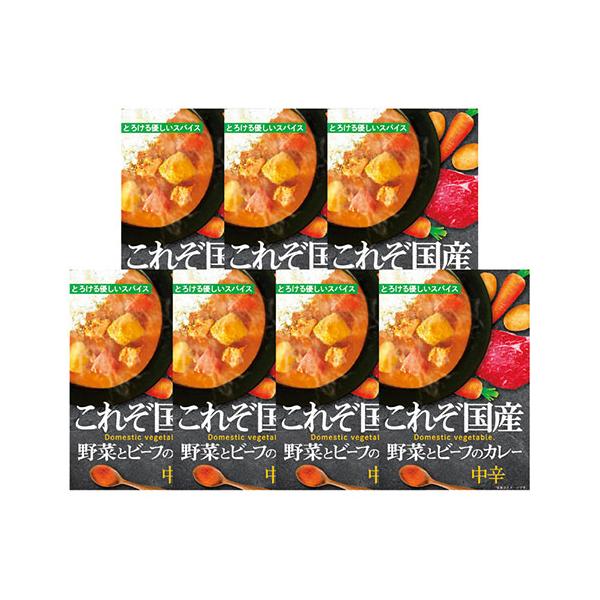 これぞ国産 野菜とビーフのカレー 7食セット 国産の牛肉と数種類の国産野菜・スパイスが香り豊かなカレー K60523410