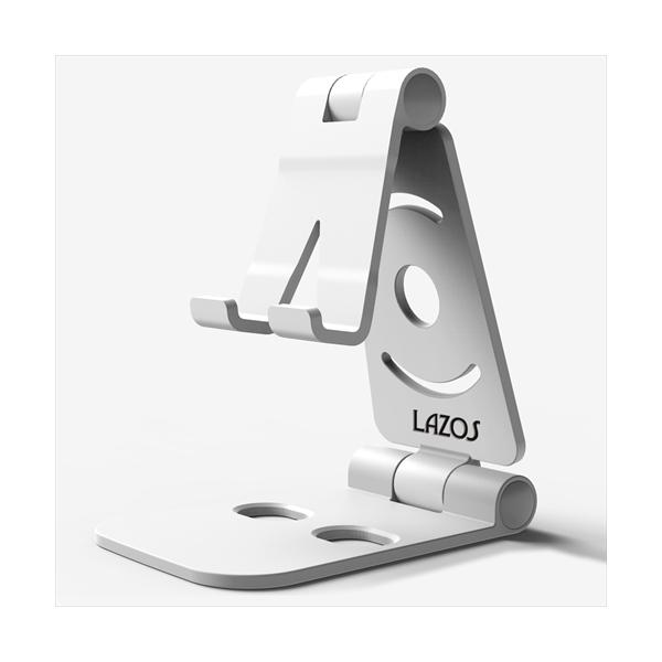 20個セット Lazos 卓上スマホスタンド ホワイト L-SPS-WX20