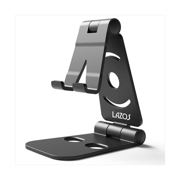 20個セット Lazos 卓上スマホスタンド ブラック L-SPS-BX20