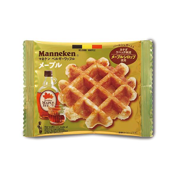 カナダケベック州産メープルシロップとベルギー産発酵バターを使用。やさしい甘さと豊かなコクが広がるワッフルです。 マネケンワッフル,メープル,ワッフル,