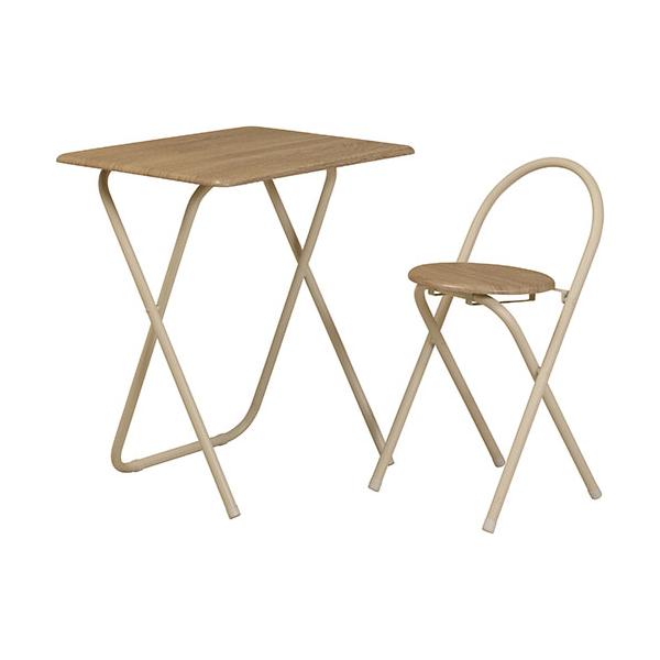 畳んでコンペクトに収納。お部屋のスペースを有効活用できる便利なテーブルセット。 フォールディング,折り畳み,テーブル,チェア,シンプル,在宅ワーク