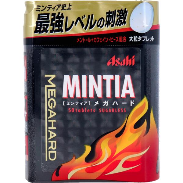 ミンティア史上最強レベルの辛さで眠気スッキリ ミンティアレギュラ シリ ズの7倍サイズ 1粒あたり 50粒 アサヒ 眠気スッキリ の大粒ミントタブレット メガハード 大粒タブレット ミンティア