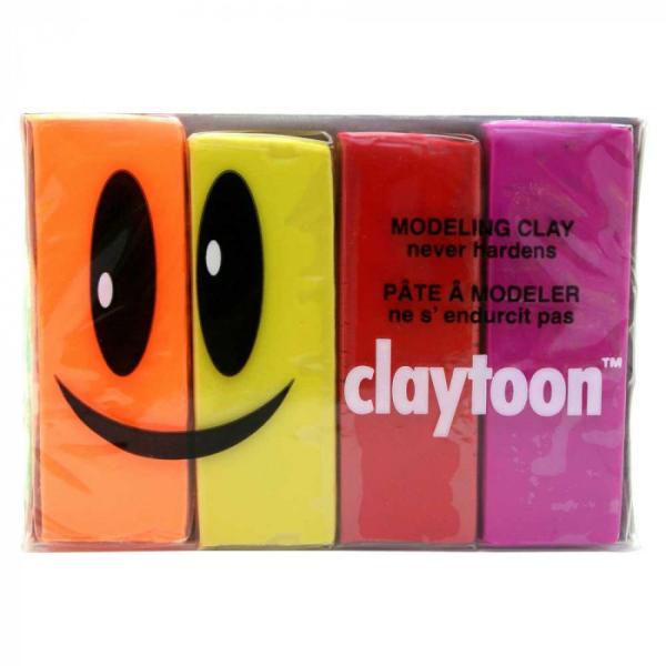 MODELING CLAY(モデリングクレイ) claytoon(クレイトーン) カラー油粘土 4色組(ホット) 1Pound 3個セット