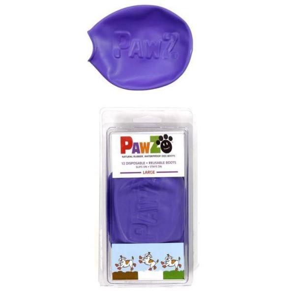 正規輸入品 アメリカ Pawz Dog Boots社製 ポウズ ラバードッグブーツ パープル L PZL