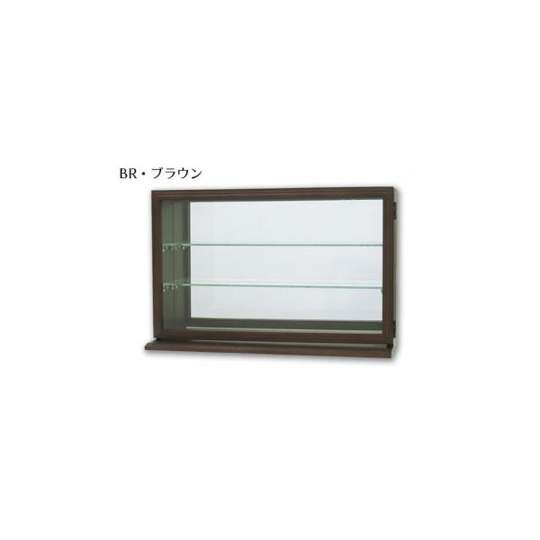 コレクションケース ブラウン ミラーセット ( ミラー2枚組 ＋ 本体ハイタイプ 開き戸 幅83cm