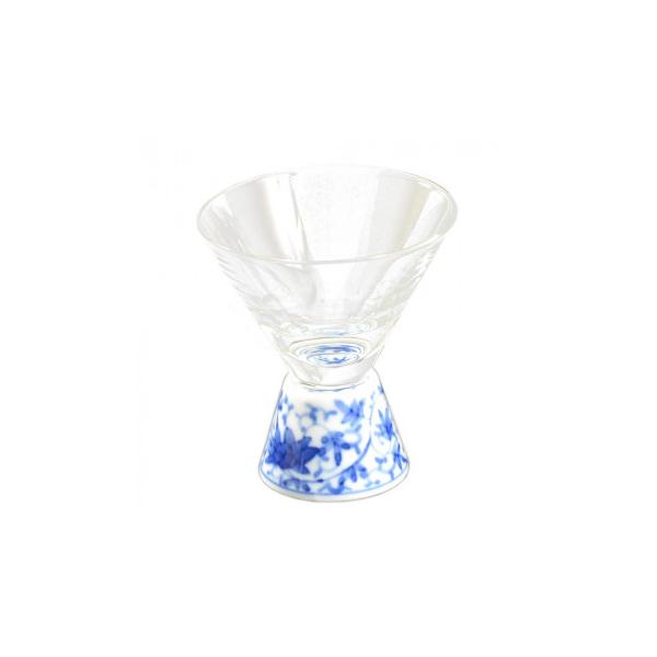 有田焼 福泉窯 有田浪漫グラス SAKE GLASS 台形 染付華唐草 