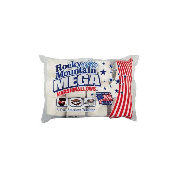 エスビーグローバル　ロッキーマウンテン メガマシュマロ　340g　12セット　027065 レギュラーサイズの約3倍のメガサイズ。パーティーやBBQでも楽しいびっくりサイズです。 生産国:アメリカ 賞味期間:450日 おやつにおすすめ♪ キ...