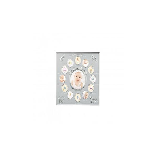 他サイト： ラドンナ フォトフレーム 写真立て 12ヶ月ベビーフレーム 成長記録 シルバー MB84-130-SVの商品画像