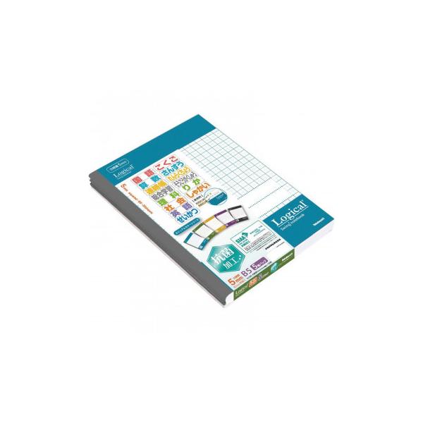 他サイト： ナカバヤシ ロジカル抗菌表紙セミB5 カジュアル方眼5MM 30枚 5冊パック HB5-H511-5Pの商品画像