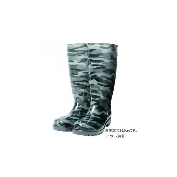 他サイト： 小野商事 エース 先芯入 耐油安全長靴 グレー迷彩 28.0cm WS3200の商品画像