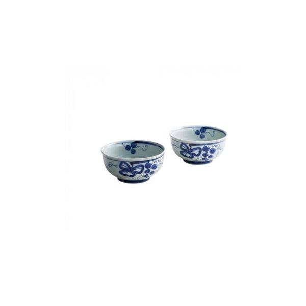 波佐見焼 古染青磁ぶどう絵 多用丼2P 009-439M 5260-093