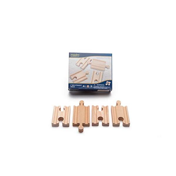 【ご購入後の当店からの連絡はご登録のメールアドレスに通知いたします。必ずご確認ください】maxim(マキシム) 木製レール 2インチ ミニ ストレートトラック 4Pieces