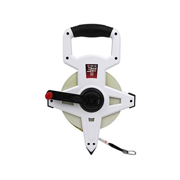 【ご購入後の当店からの連絡はご登録のメールアドレスに通知いたします。必ずご確認ください】巻き取り所要時間:30m 約10秒(ハンドル30回転分)、3倍速ギア内蔵で巻取スピードが3倍速耐久性、耐摩耗性が高いナイロンコートテープ仕様テープ目盛は...