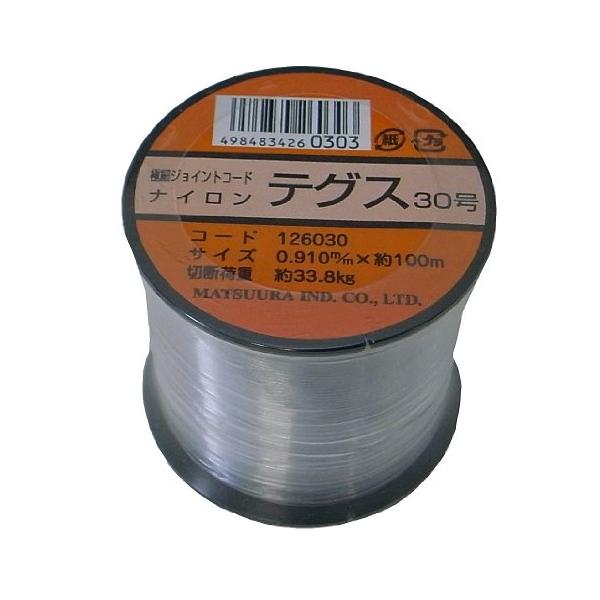 まつうら工業 ナイロン製 テグス30号 太さ約0.91mm 長さ100m ボビン巻