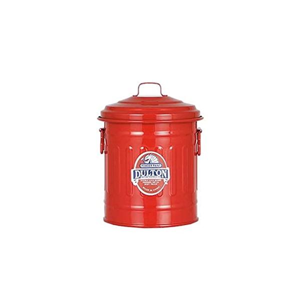 ダルトン(Dulton) ベビーガベージカン 1L レッド ゴミを入れる物こそ綺麗だと思う物を使いたい 卓上ふた付きゴミ箱 ブリキ缶 高さ155mm