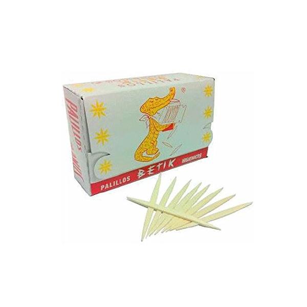 【ご購入後の当店からの連絡はご登録のメールアドレスに通知いたします。必ずご確認ください】【商品概要】ピンチョスの本場、スペイン製のピックです。こだわりのパーティーオードブルに両端が尖った平らな形で、一口サイズのお料理をしっかりホールド。１箱...