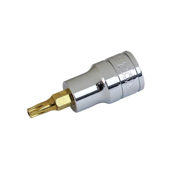 【ご購入後の当店からの連絡はご登録のメールアドレスに通知いたします。必ずご確認ください】【商品概要】用途:T型トルクスネジの締付け、緩め作業特徴1:T型トルクスネジ対応のビットソケット特徴2:いじり止めトルクス対応呼び:T25差込角:9.5...