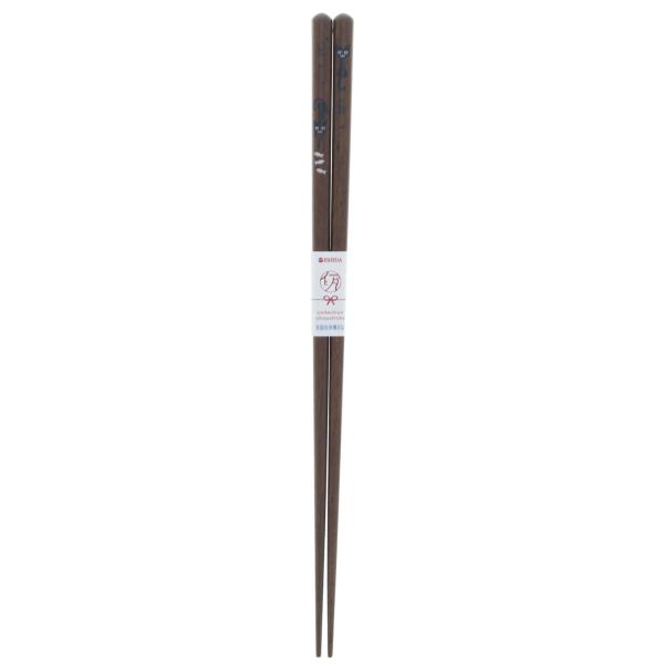イシダ 日本製 箸 キャット (猫) 木製 (天然木) アクリル 23cm