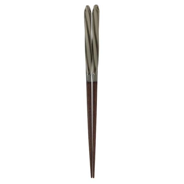 アオバ 箸 天然木 あめ玉ネジリ 白 23cm