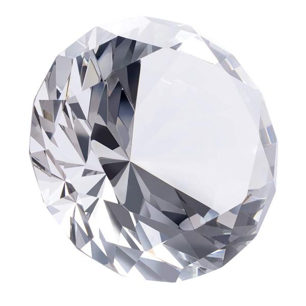 多色透明 水晶 ダイヤモンド 100mm ペーパーウェイト ガラス 文鎮 装飾品 誕生日 母の日 結婚記念日 プレゼント 妻 (水色) 【ギフトボック