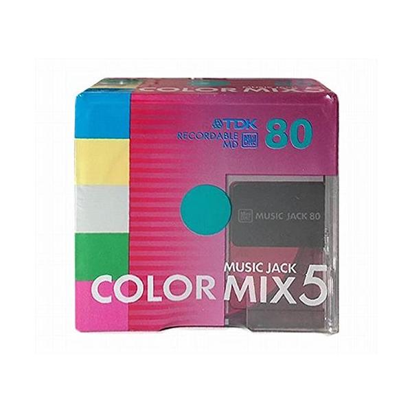 TDK 音楽用MD(ミニディスク) MUSIC JACK カラーミックス 80分 5枚 MD-MJ80MAX5S