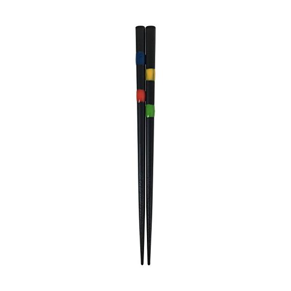 アオバ 子供箸 食洗機対応 天然木 とんぼ玉 四季彩 黒 18cm