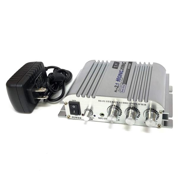 2.1ch高出力オーディオアンプ HONGXING製 HX-168AH 実効最大出力300W＋300W＋150W 重低音 Hi-Fi2.1chステレオ