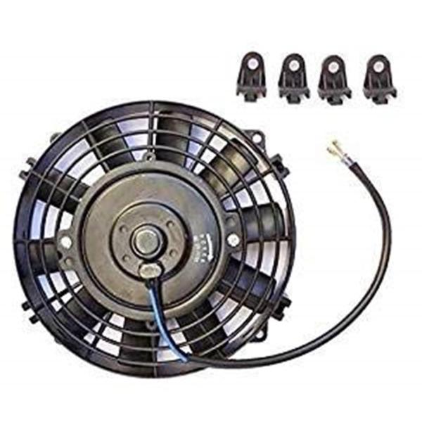 (mind items) 8インチ 汎用　電動ファン 薄型 プッシュ式 吹風式 12V 自動車用