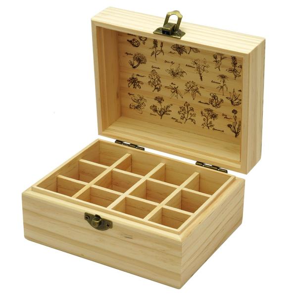 Eaoike 天然木製エッセンシャルオイル収納ボックス 12本用 : Shining