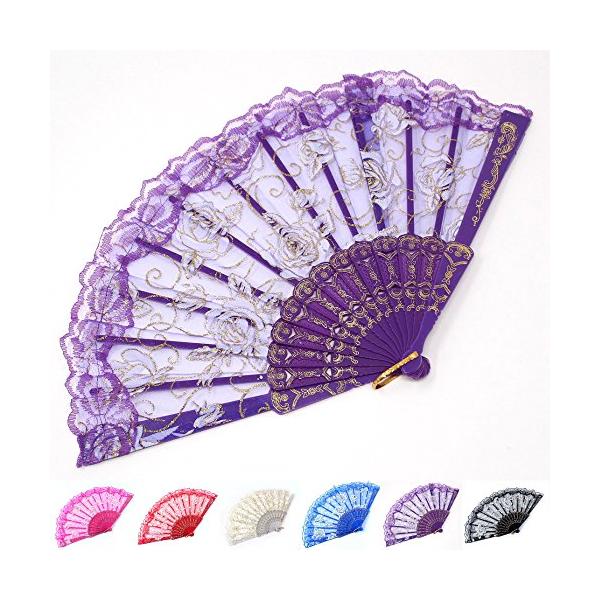 【ご購入後の当店からの連絡はご登録のメールアドレスに通知いたします。必ずご確認ください】【商品概要】【全国送料無料】キトリ、フラメンコ、フラダンスなどの踊りにぴったりなレッスン用ゴールドラメ入りレース扇子です。金具付きの持ち手は使いやすく、...