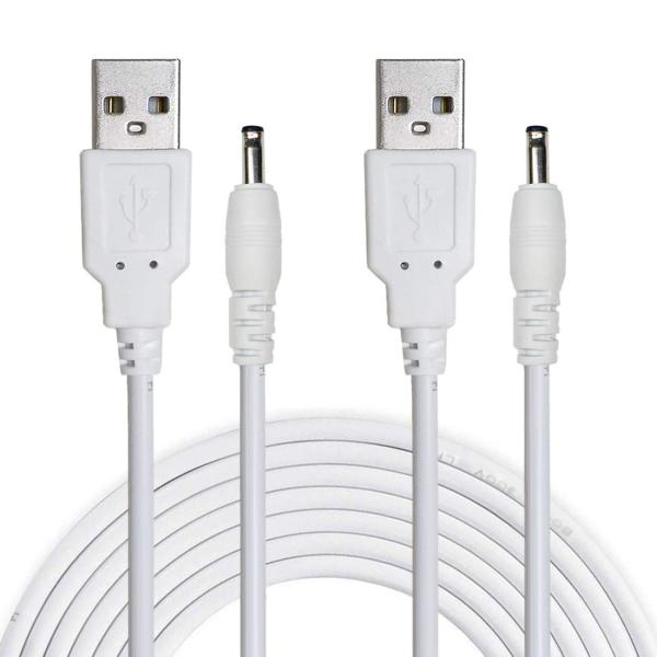 Liwinting 2本1.5m USBタイプA to DC 3.5 mm x 1.35 mm 5V DCバレルジャック電源ケーブルコネクタ - 白