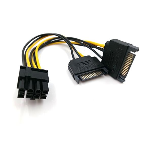 【ご購入後の当店からの連絡はご登録のメールアドレスに通知いたします。必ずご確認ください】【商品概要】? PCI Express電源ケーブルアダプタは、PCIeビデオカードと8ピンPCIe接続を、2台の予備のSATA電源接続を備えた電源装置に...