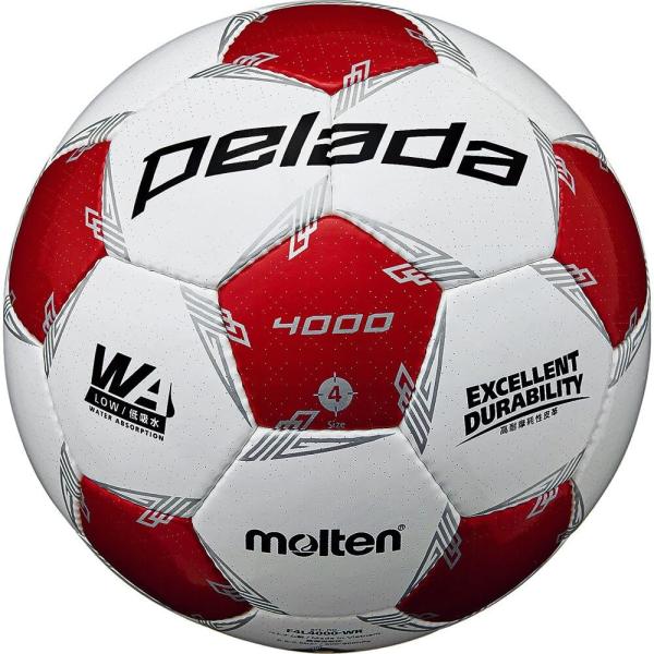 他サイト： モルテン(molten) サッカーボール 4号球 小学生 検定球 ペレーダ4000 F4L4000-WR ホワイト×メタリックレッド F4L4000-の商品画像