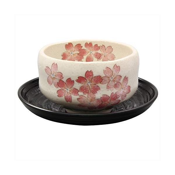 美濃焼 ゆったり碗 (茶托付) 桜