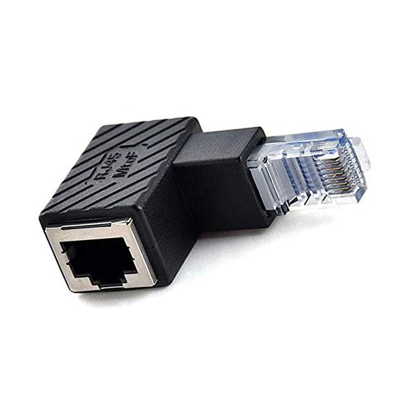 オーディオファン LAN変換コネクタ RJ45 Cat5 L字型 L型B RJ45 (オス) - RJ45 (メス)イーサネット アダプタ L型変換