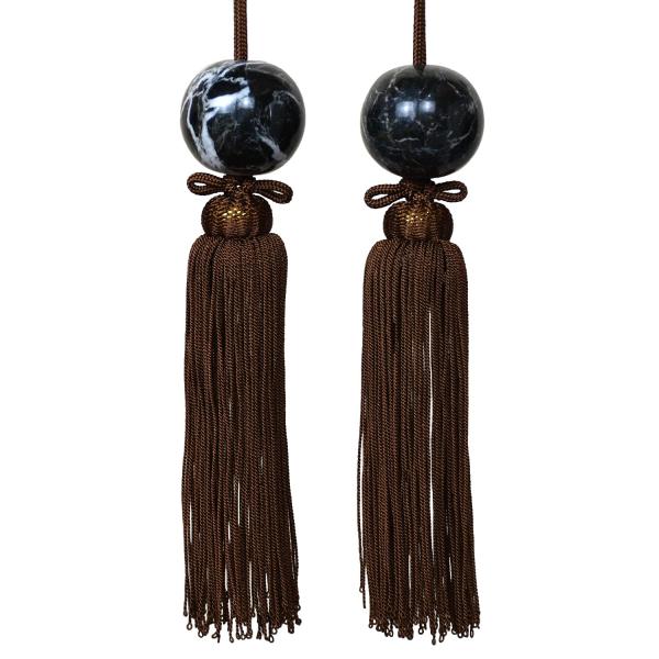 【ご購入後の当店からの連絡はご登録のメールアドレスに通知いたします。必ずご確認ください】【商品概要】大理石天然石　日本製人絹房サイズ：・石の径　約3.5cm　・房の長さ　約15cm（軸先下部から約25cm）重さ：約170g（風鎮2個で）天然...