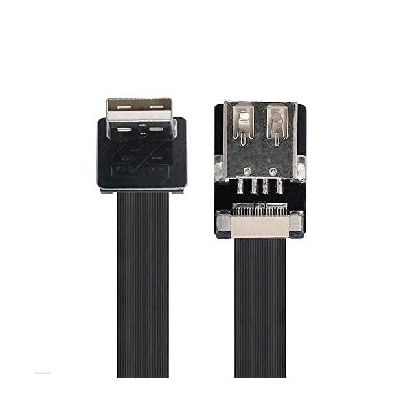 【ご購入後の当店からの連絡はご登録のメールアドレスに通知いたします。必ずご確認ください】【商品概要】下向きUSB 2.0 Type-A オス-メス延長データフラットスリムFPCケーブル FPV ディスク&amp;スキャナー&amp;プリンタ...