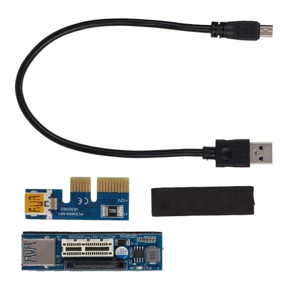 PCI-E 1X延長ケーブル、PCB UEX101 PCI-Eスロットライザーカード電源